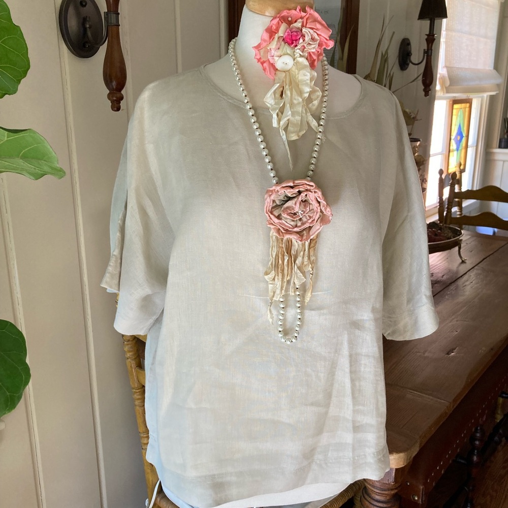 Chico's Light Beige Linen Top
